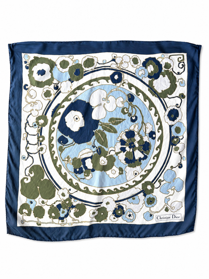 Foulard soie Christian Dior motif floral