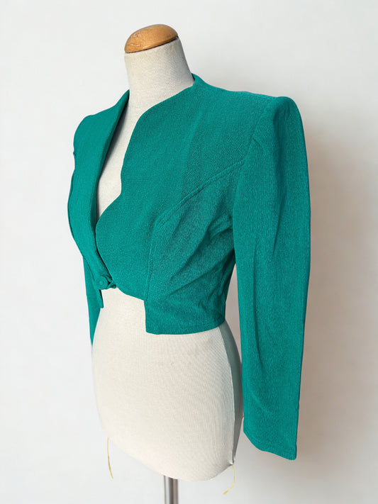 Veste courte vintage verte émeraude – Geneviève Tarka Paris – Fabriquée en France