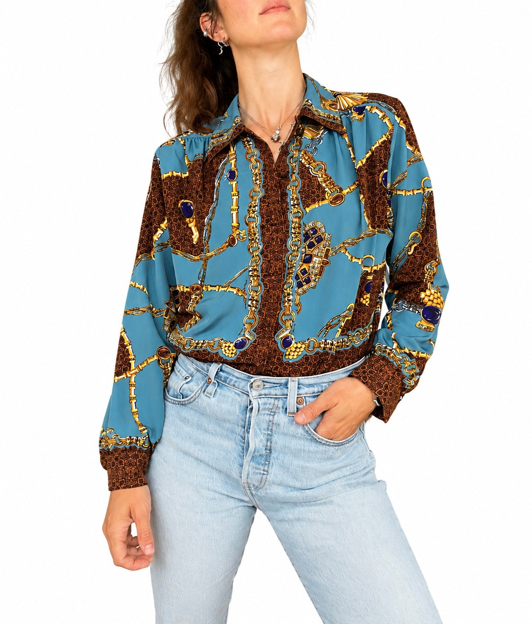 Chemisier vintage motifs chaînes