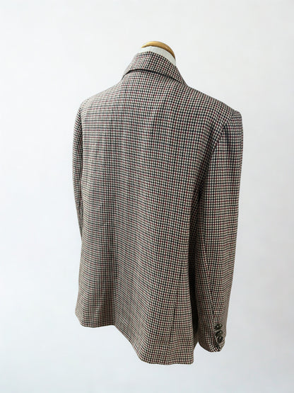 Blazer vintage laine pied de poule marron