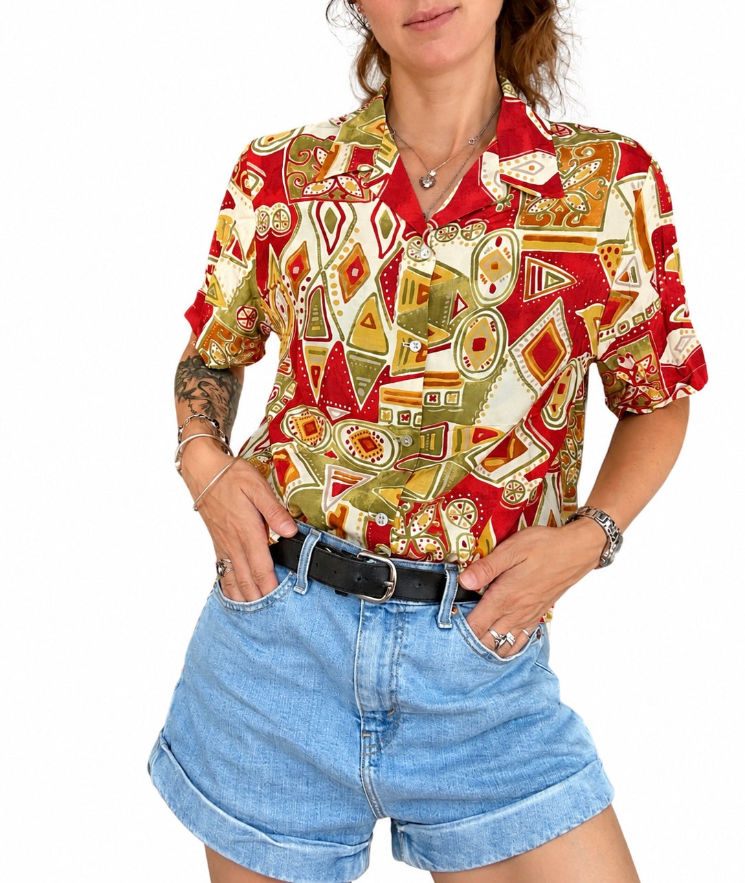 Chemise vintage imprimé graphique