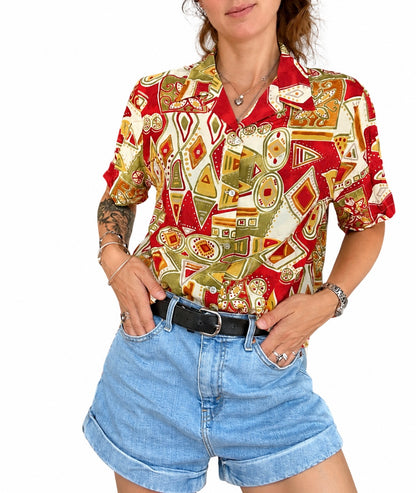 Chemise vintage imprimé graphique