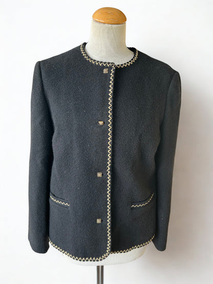 Veste vintage noire bordure dorée la friperie vintage 25