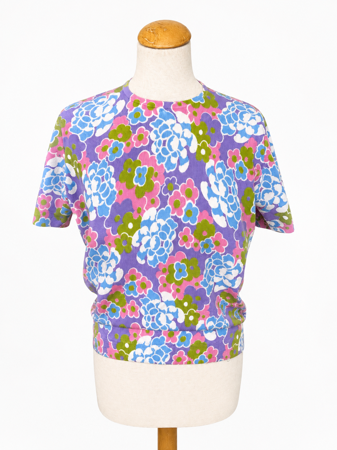 Top vintage imprimé floral psychédélique 70’s