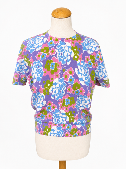 Top vintage imprimé floral psychédélique 70’s