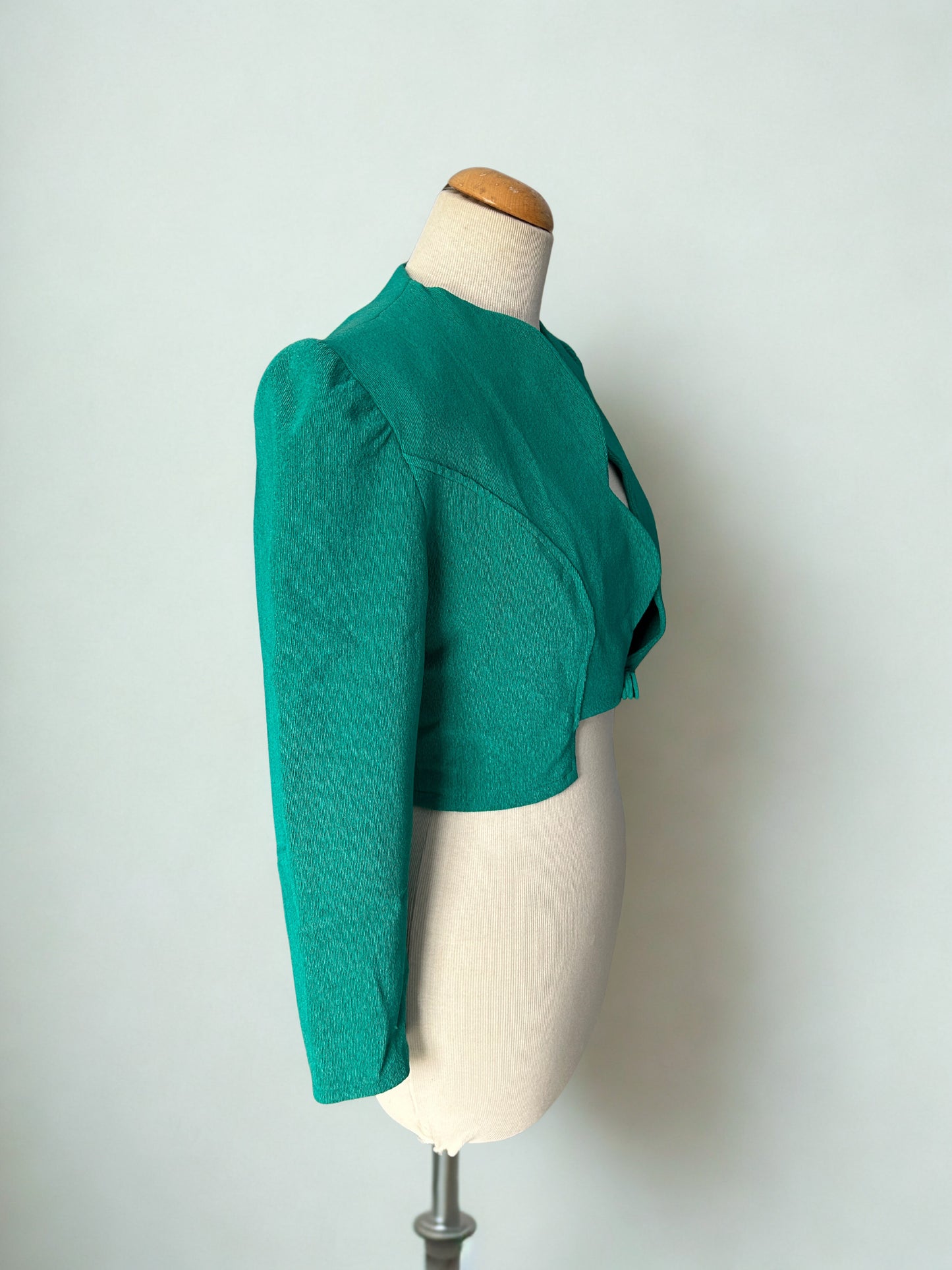 Veste courte vintage verte émeraude – Geneviève Tarka Paris – Fabriquée en France