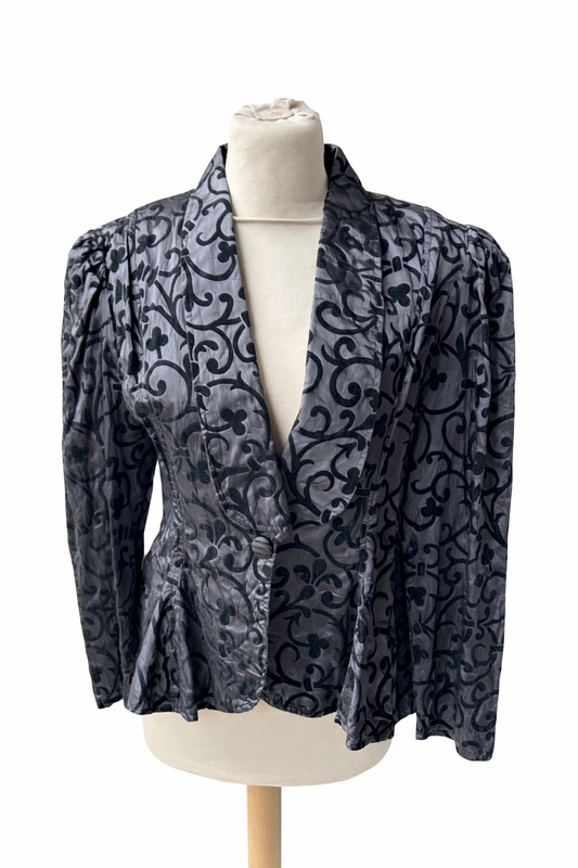 Blazer vintage gris baroque péplum