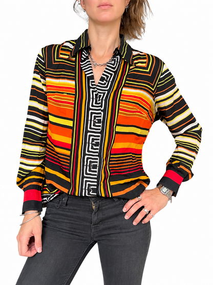 Chemisier vintage Lanvin motifs géométriques