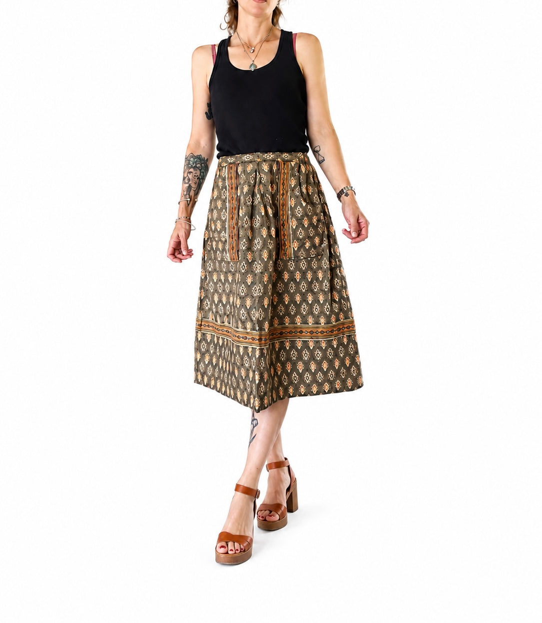 Jupe vintage coton motifs provençaux