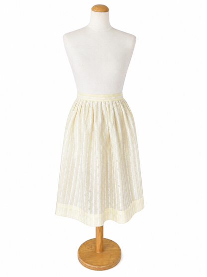 Jupe midi vintage brodé écru