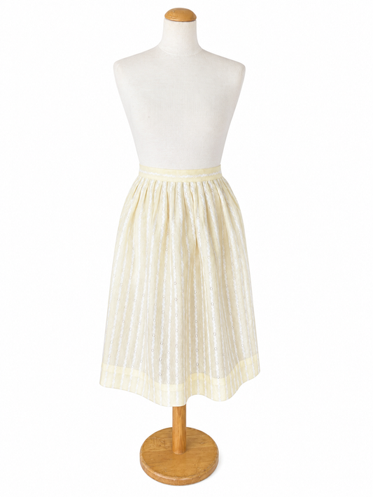 Jupe midi vintage brodé écru