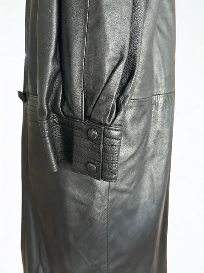 Manteau long en cuir vintage doublure amovible la friperie vintage 25