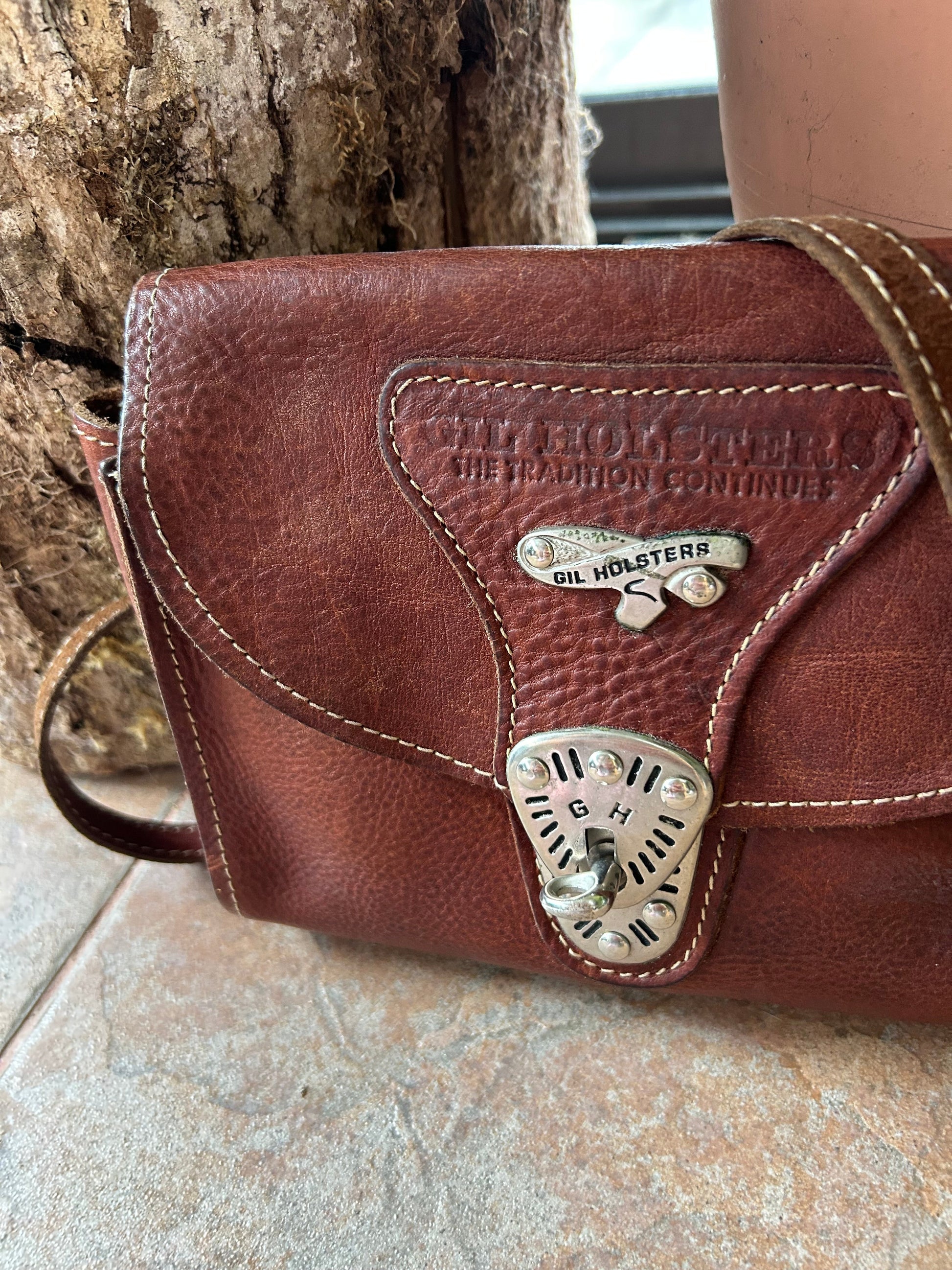 Sac en cuir marron western la friperie vintage 25