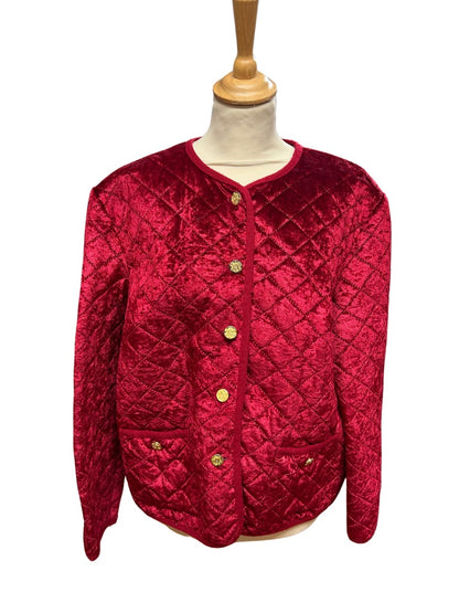 Veste matelassée velours rouge vintage la friperie vintage 25