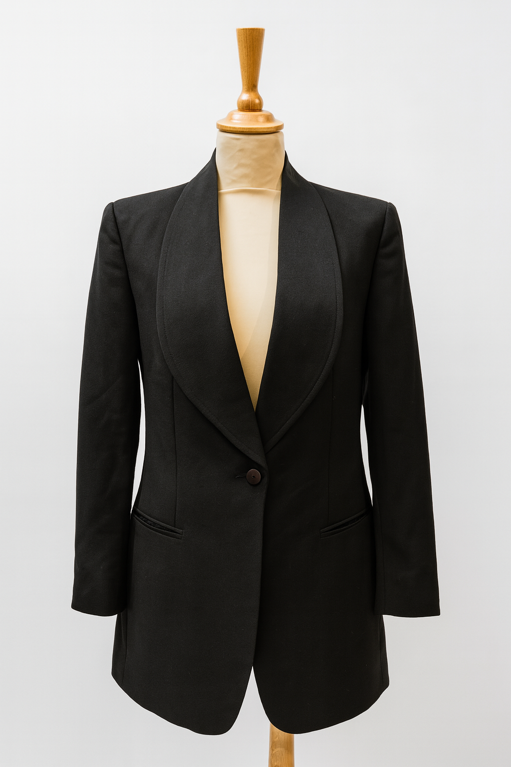 Blazer noir vintage  col châle 80’s la friperie vintage 25