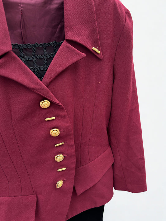 Blazer vintage bordeaux – Laine & polyester la friperie vintage 25