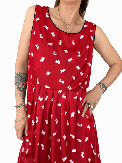 Combinaison vintage rouge imprimé