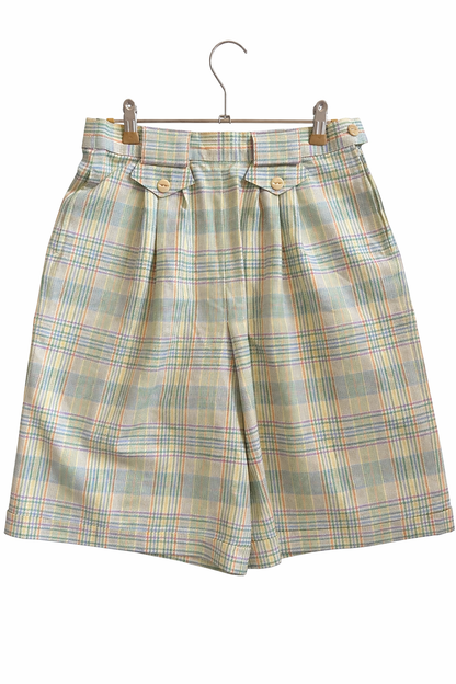 Short vintage long vert à carreaux