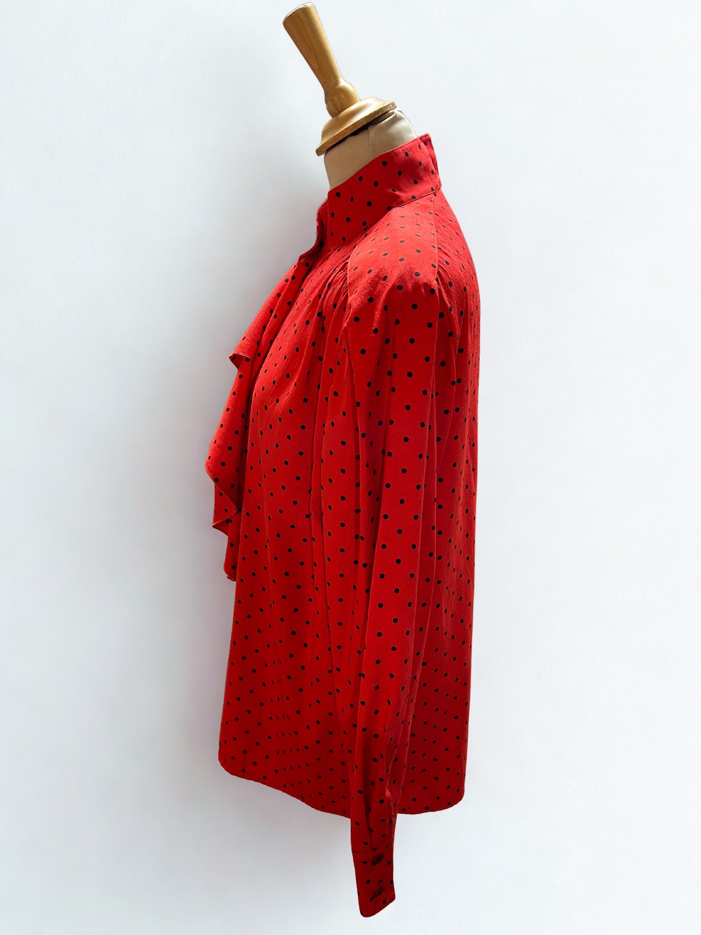 Chemisier vintage rouge à pois Féraud la friperie vintage 25