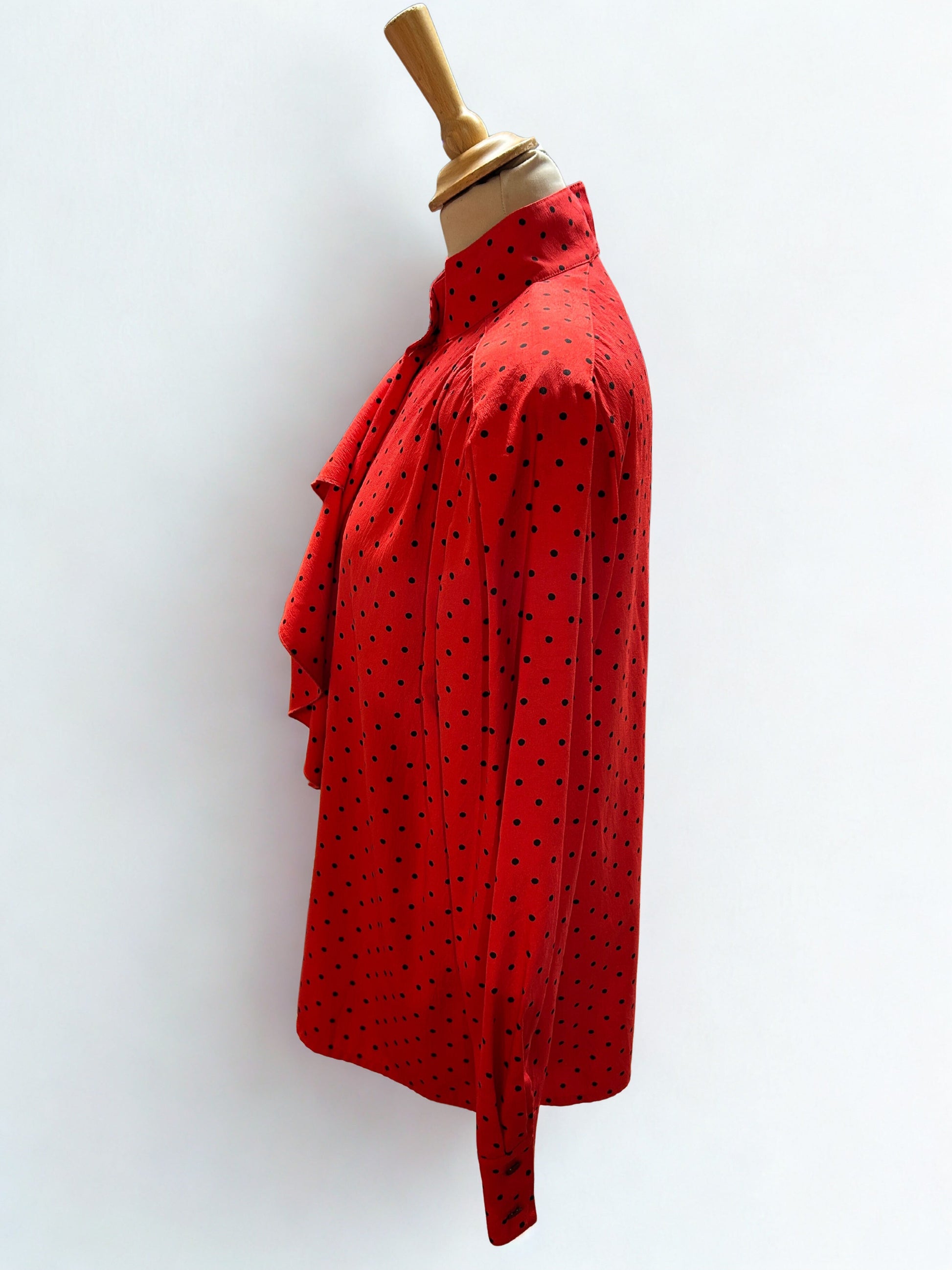 Chemisier vintage rouge à pois Féraud la friperie vintage 25