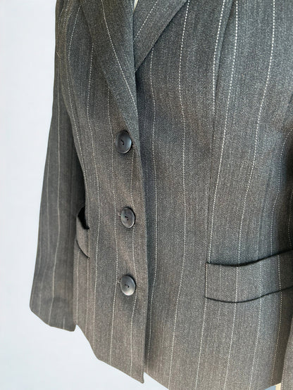 Veste blazer vintage gris à rayures la friperie vintage 25
