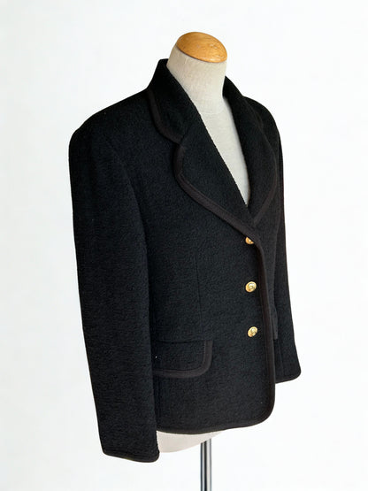 Veste blazer vintage noire laine la friperie vintage 25