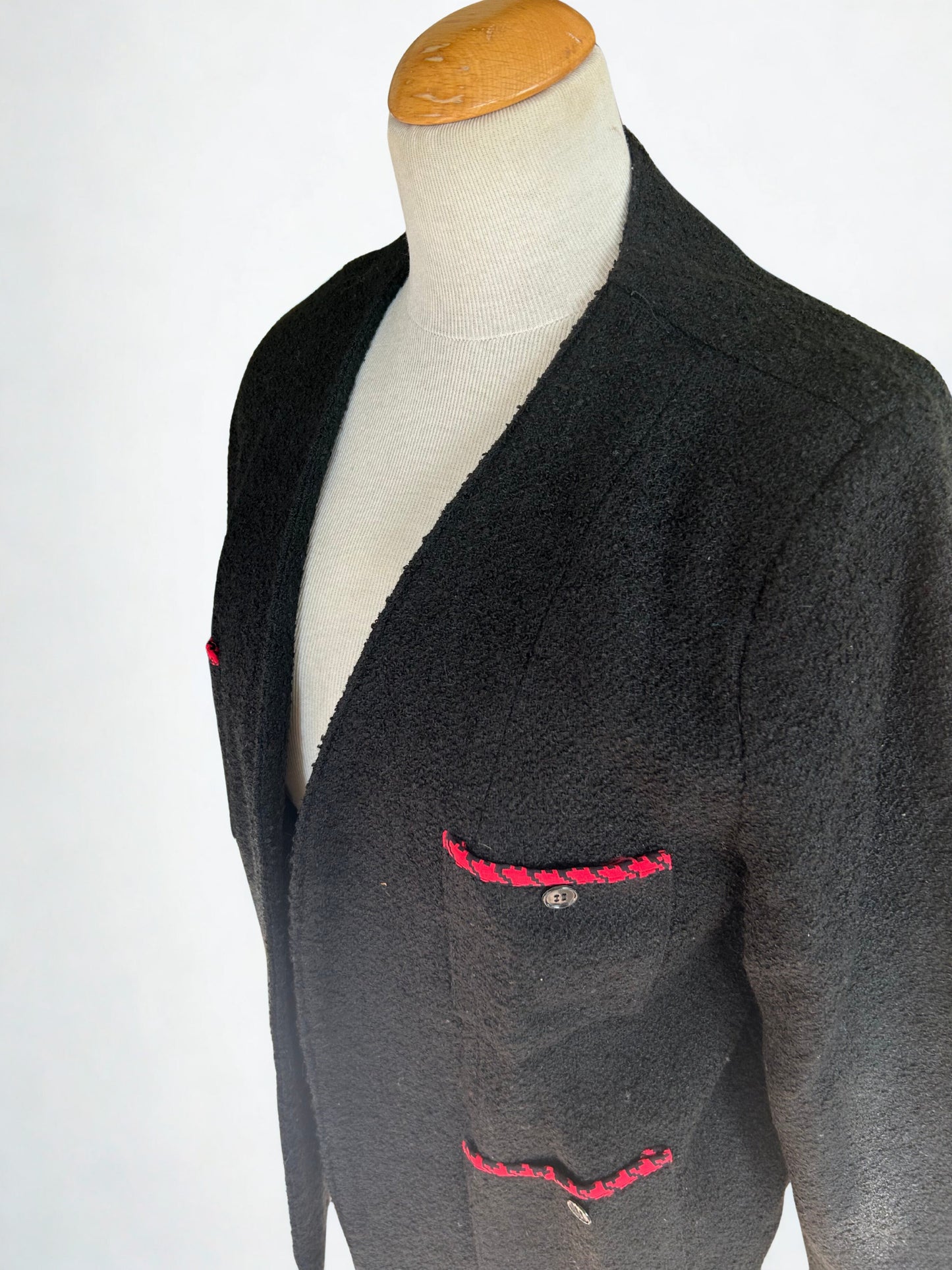 Veste vintage noire laine 80’s la friperie vintage 25