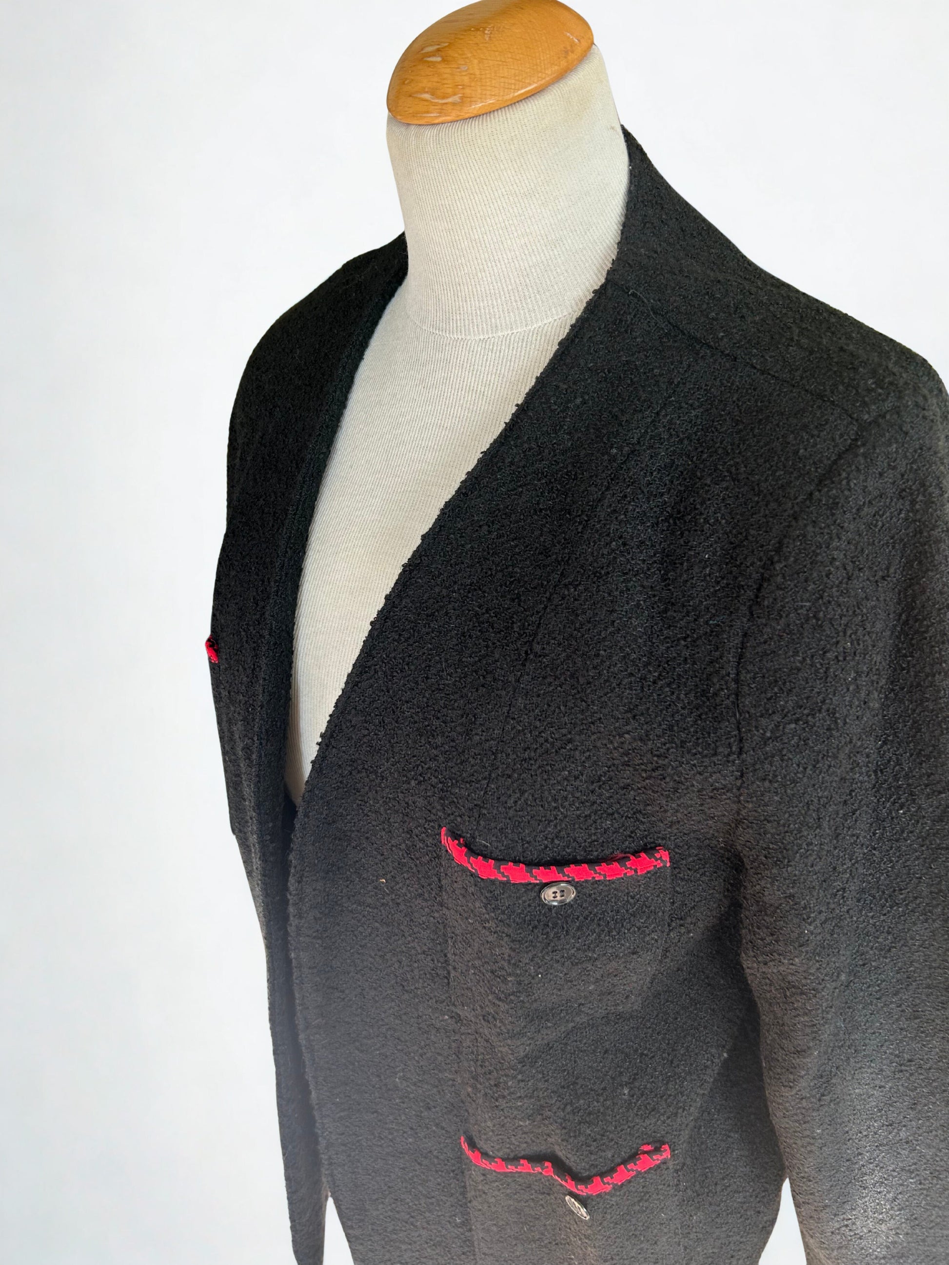 Veste vintage noire laine 80’s la friperie vintage 25