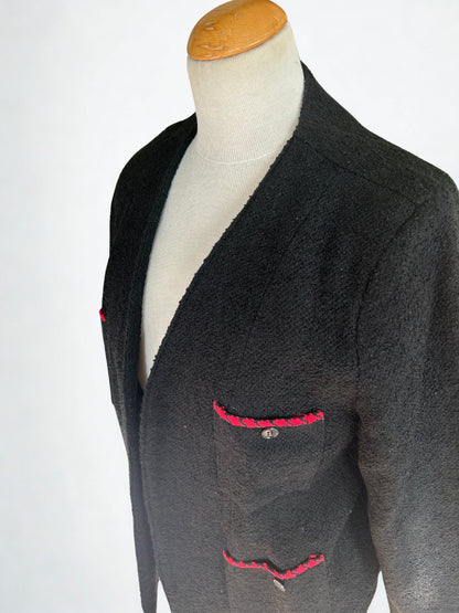 Veste vintage noire laine 80’s la friperie vintage 25