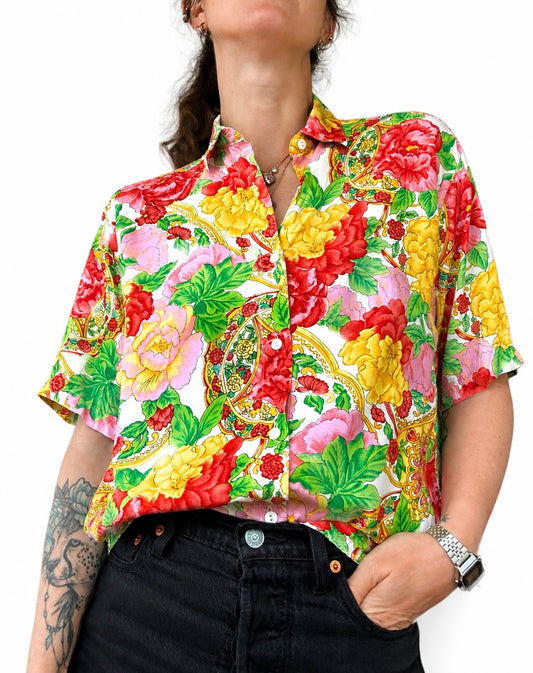 Chemise fleurie vintage France