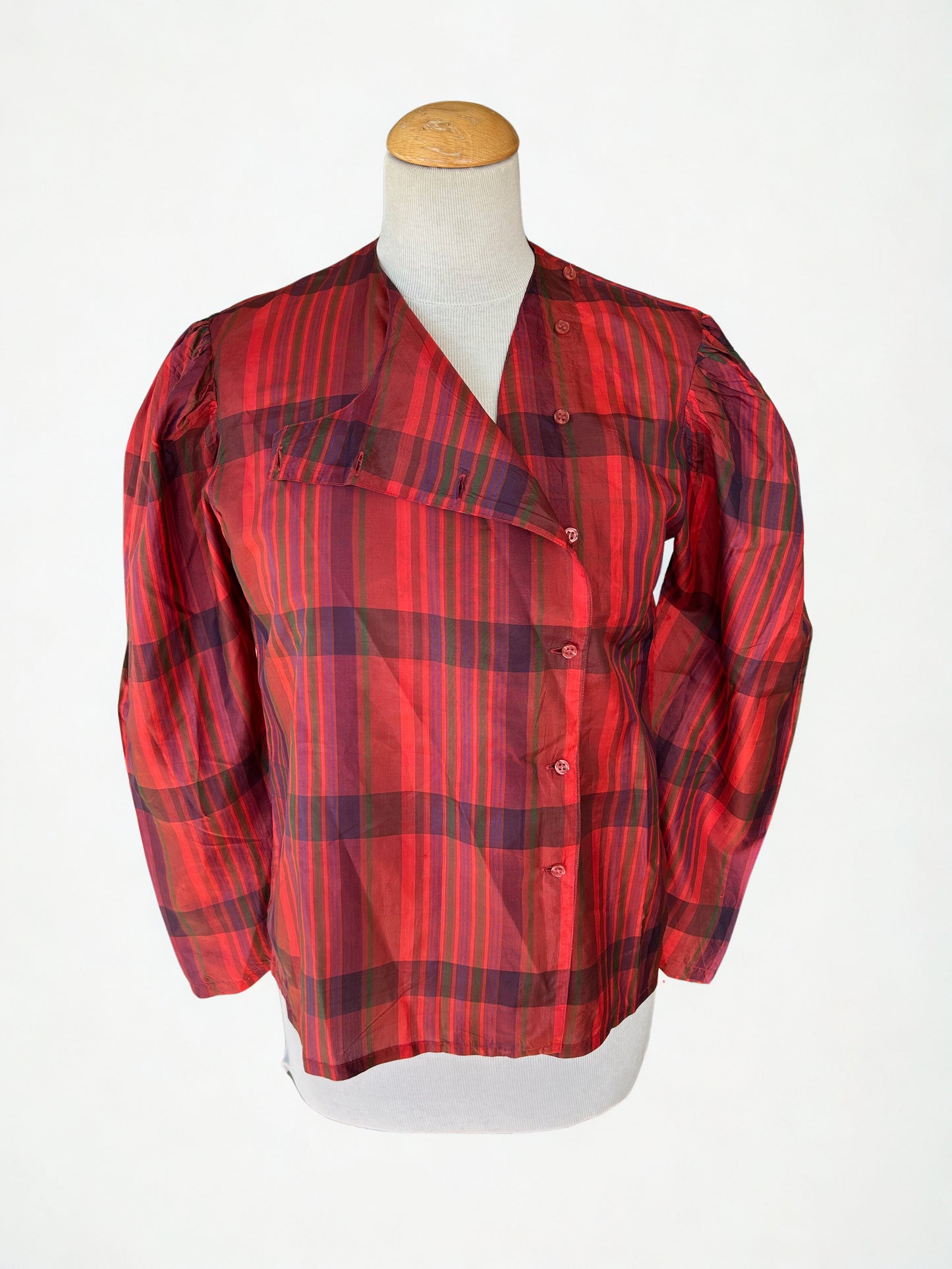 Blouse René Derhy en soie à carreaux