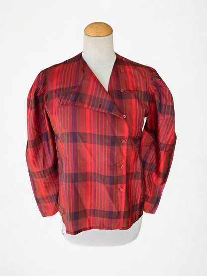 Blouse René Derhy en soie à carreaux