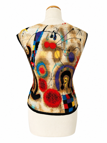 Top plissé motifs abstraits