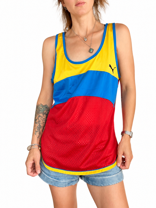 Débardeur puma sport tricolore vintage