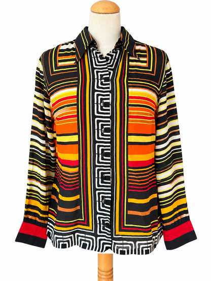 Chemisier vintage Lanvin motifs géométriques