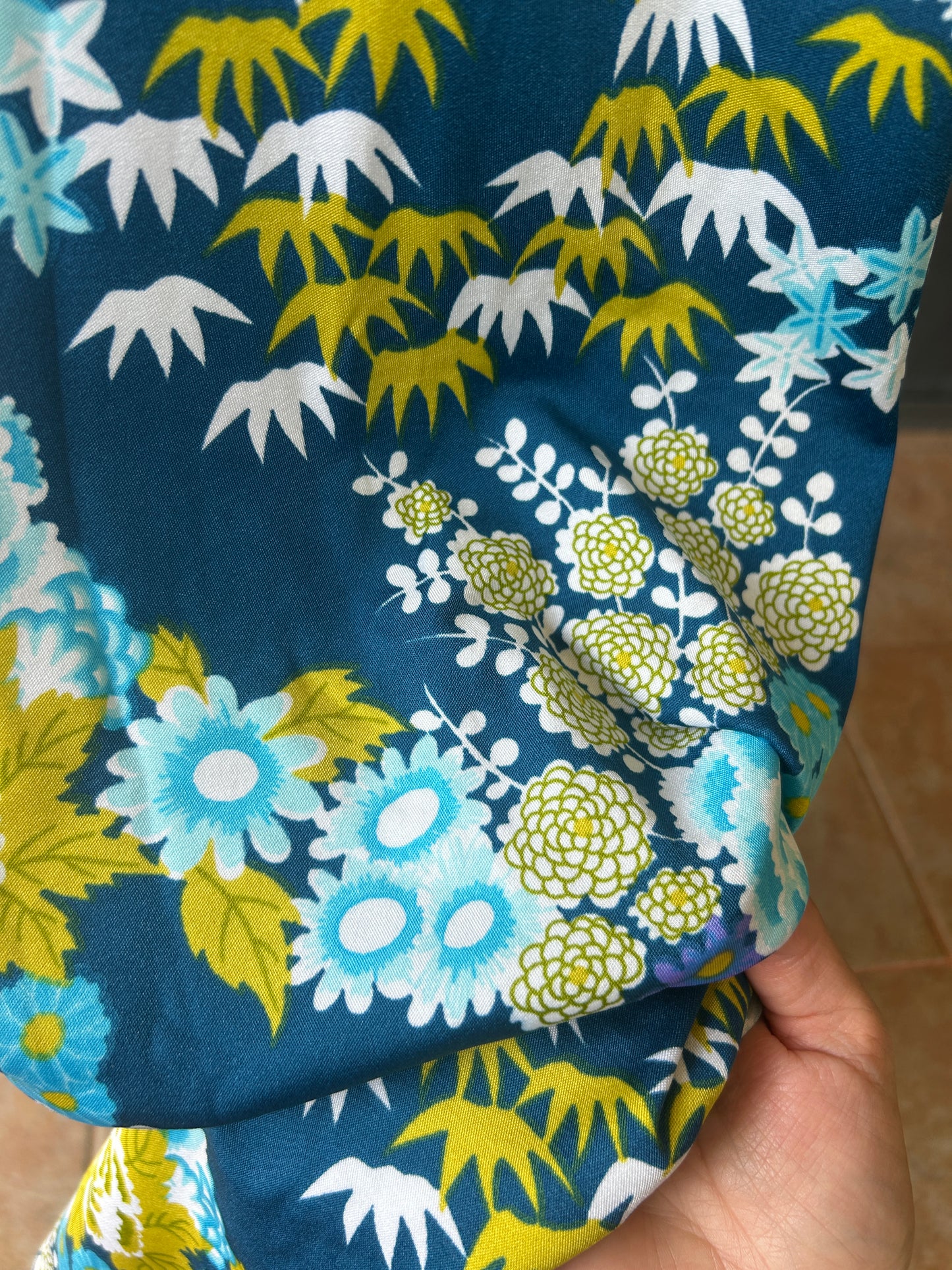 Robe longue imprimé floral bleu