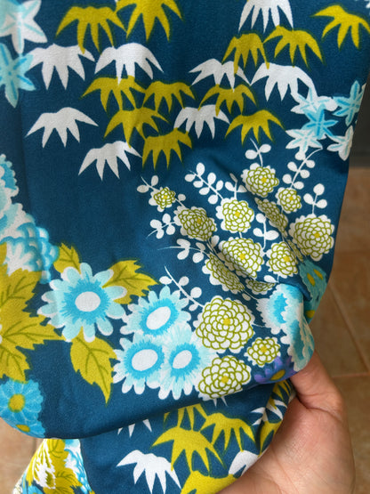 Robe longue imprimé floral bleu