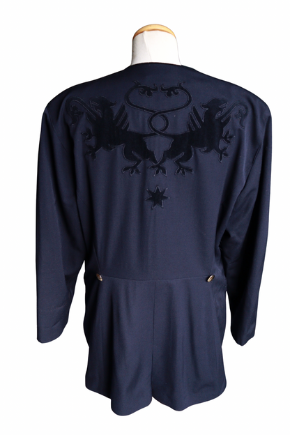 Veste longue Laurèl bleu marine laine la friperie vintage 25