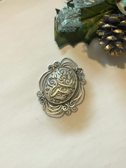 Broche vintage ethnique filigrane la friperie vintage 25