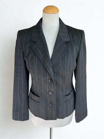Veste blazer vintage gris à rayures la friperie vintage 25