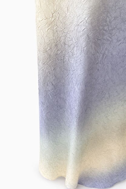 Jupe longue vintage dégradé beige bleu vert