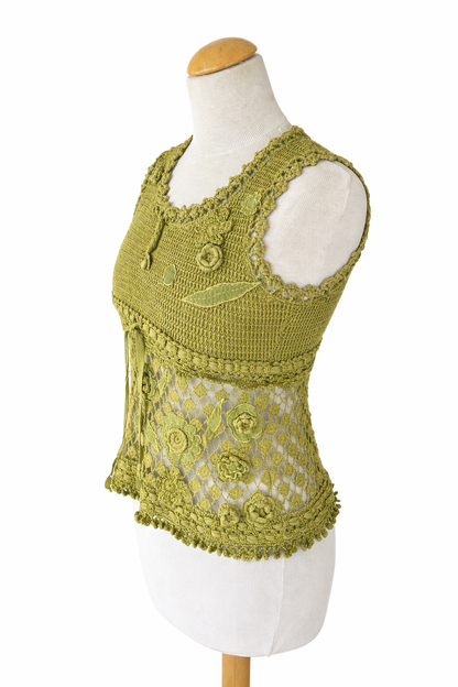 Haut crochet kaki Kenzo coton