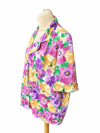 Chemisier fleuri violet vintage