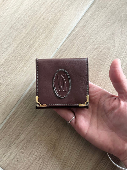 Porte monnaie Cartier vintage cuir Bordeaux la friperie vintage 25