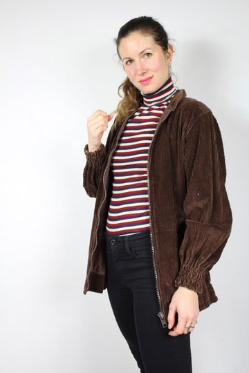 Veste en velours marron cotelé vintage années 60 la friperie vintage 25