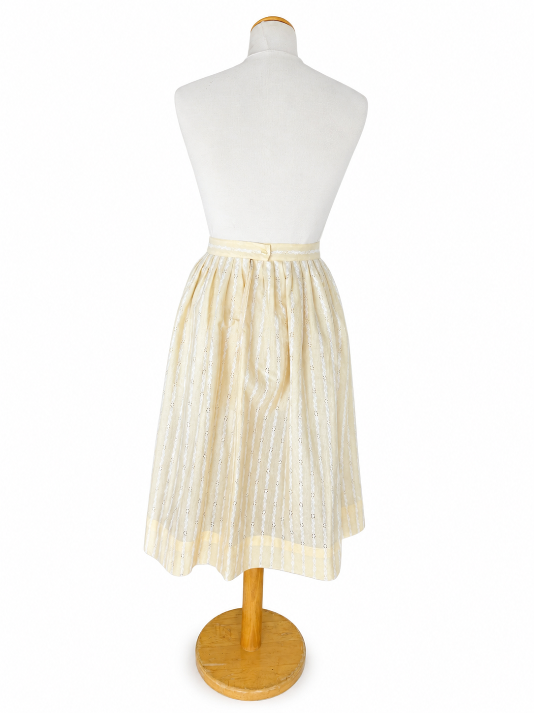 Jupe midi vintage brodé écru
