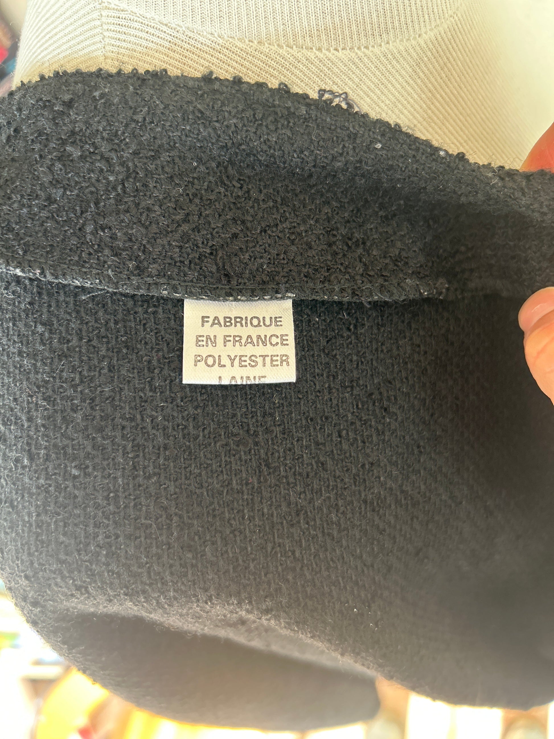 Veste vintage noire laine 80’s la friperie vintage 25