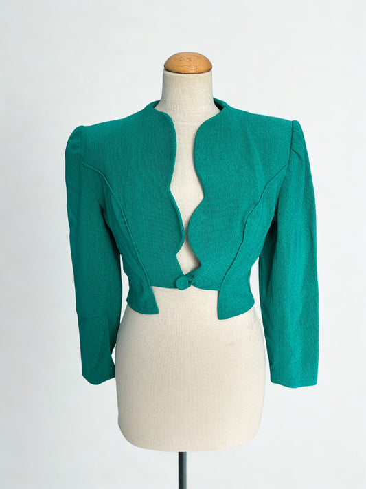 Veste courte vintage verte émeraude – Geneviève Tarka Paris – Fabriquée en France