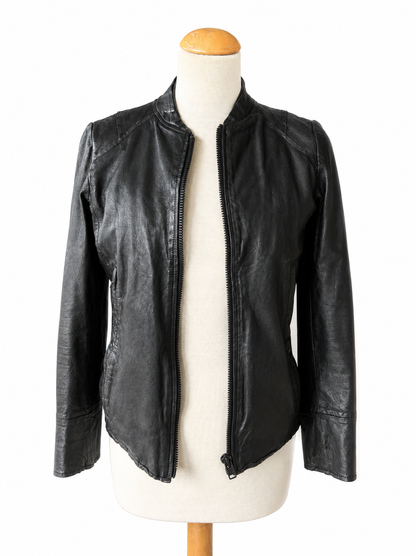Veste en cuir ikks noire
