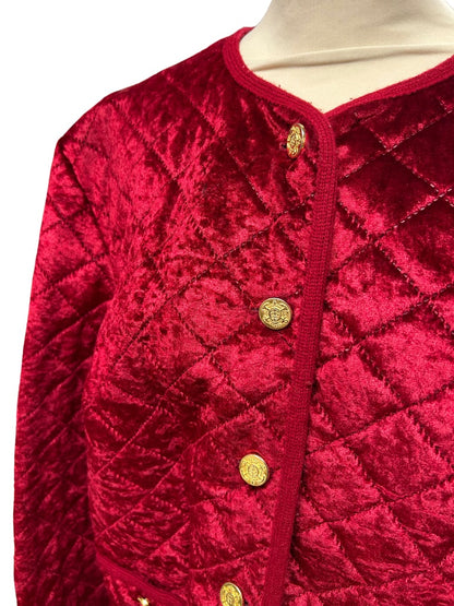 Veste matelassée velours rouge vintage la friperie vintage 25